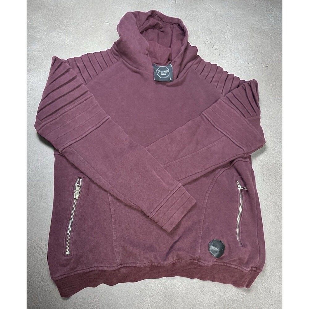 Project X Paris Moto Ribbed Sleeve Pullover Hoodie Jacket Mens L